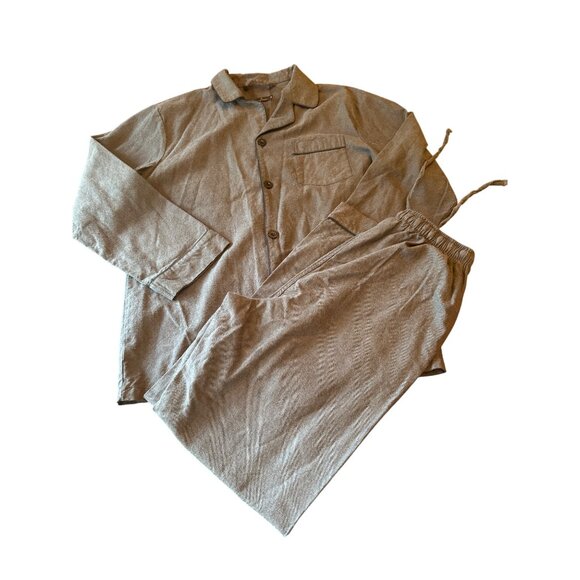Noble Mount Mens Medium Gray 100% Cotton Pajama Set - Picture 1 of 6